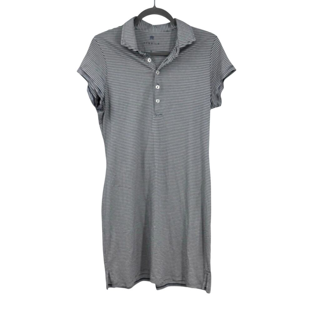 Renwick Polo Shirt Dress M Navy White Striped Golf Preppy Tennis Prep Nautical
